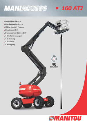 Plataformas articuladas de ruedas Manitou 160 ATJ RC