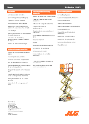 Plataformas de tijeras de ruedas JLG 1930ES