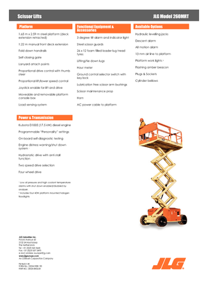 Plataformas de tijeras de ruedas JLG 260MRTA