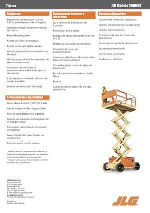 Plataformas de tijeras de ruedas JLG 260MRTA