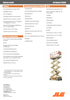 Plataformas de tijeras de ruedas JLG 2630 ES