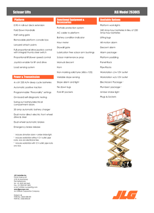 Plataformas de tijeras de ruedas JLG 2630 ES