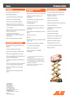 Plataformas de tijeras de ruedas JLG 2630 ES