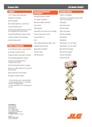 Plataformas de tijeras de ruedas JLG 2646ES