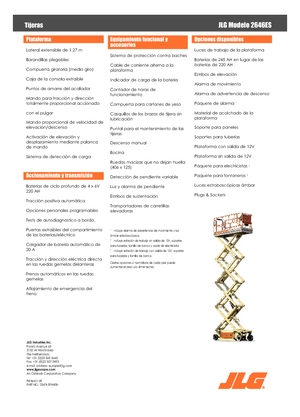 Plataformas de tijeras de ruedas JLG 2646ES