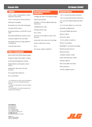 Plataformas de tijeras de ruedas JLG 3394RT
