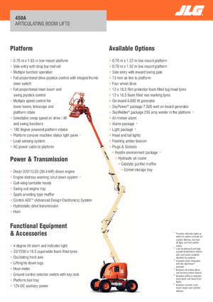 Plataformas articuladas de ruedas JLG 450A Serie II