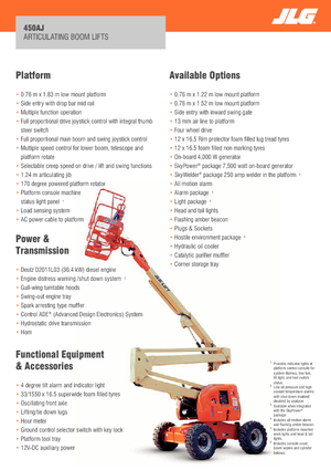 Plataformas articuladas de ruedas JLG 450AJ