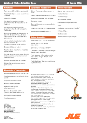 Plataformas articuladas de ruedas JLG 600AJ