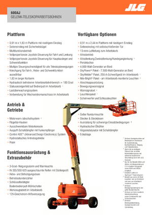 Plataformas articuladas de ruedas JLG 600AJ