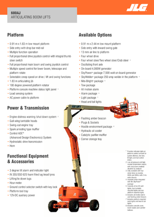 Plataformas articuladas de ruedas JLG 600AJ