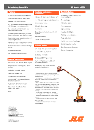 Plataformas articuladas de ruedas JLG 600AN