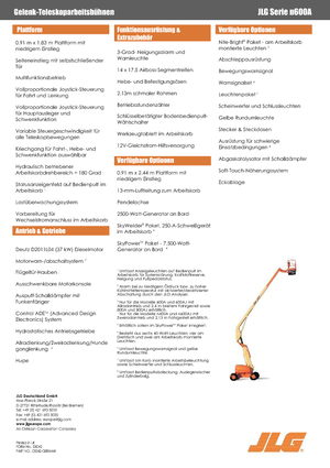 Plataformas articuladas de ruedas JLG 600AN