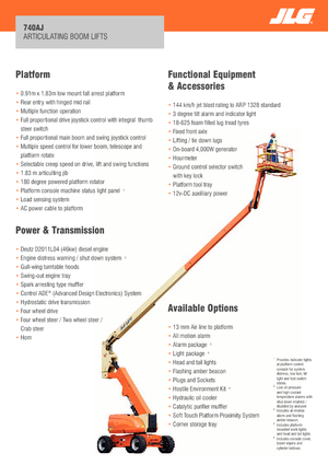 Plataformas articuladas de ruedas JLG 740 AJ