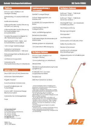 Plataformas articuladas de ruedas JLG 800AJ