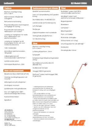 Plataformas articuladas de ruedas JLG 800AJ