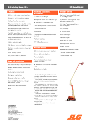 Plataformas articuladas de ruedas JLG 800AJ