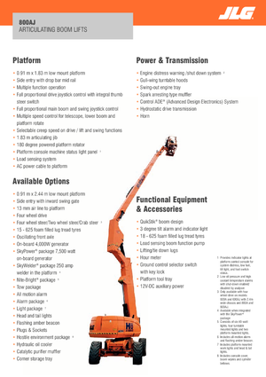 Plataformas articuladas de ruedas JLG 800AJ