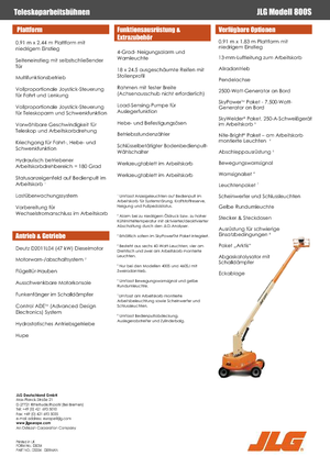 Plataformas telescópicas de ruedas JLG 800S