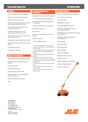 Plataformas telescópicas de ruedas JLG 800S