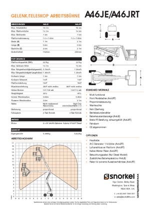 Plataformas articuladas de ruedas Snorkel A46JRT
