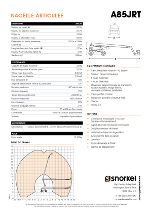 Plataformas articuladas de ruedas Snorkel A85JRT