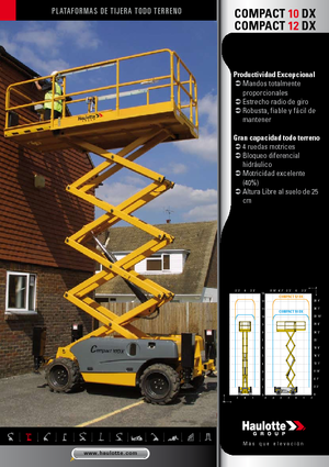Plataformas de tijeras de ruedas Haulotte Compact 12 DX