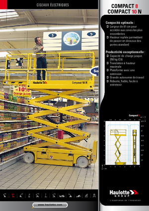 Plataformas de tijeras de ruedas Haulotte Compact 8N