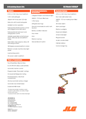 Plataformas articuladas de ruedas JLG E400AJP