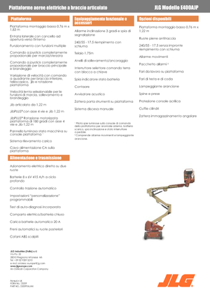 Plataformas articuladas de ruedas JLG E400AJP