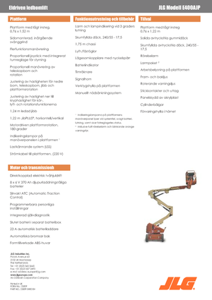 Plataformas articuladas de ruedas JLG E400AJP