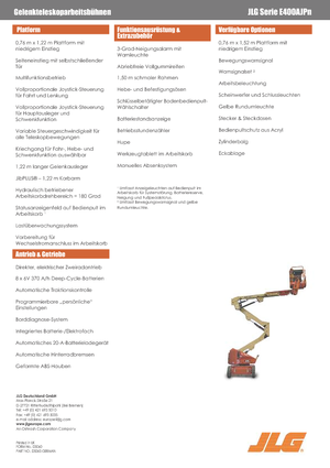 Plataformas articuladas de ruedas JLG E400AJPN