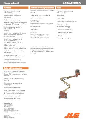Plataformas articuladas de ruedas JLG E400AJPN
