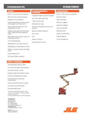 Plataformas articuladas de ruedas JLG E400AJPN