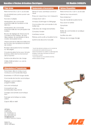 Plataformas articuladas de ruedas JLG E400AJPN