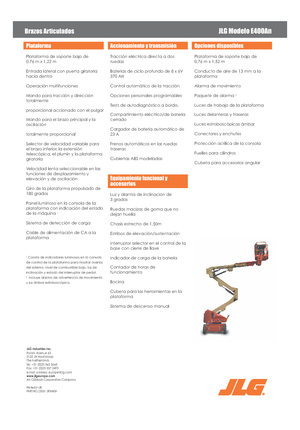 Plataformas articuladas de ruedas JLG E400AN
