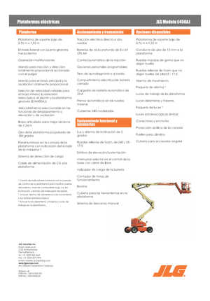 Plataformas articuladas de ruedas JLG E450AJ