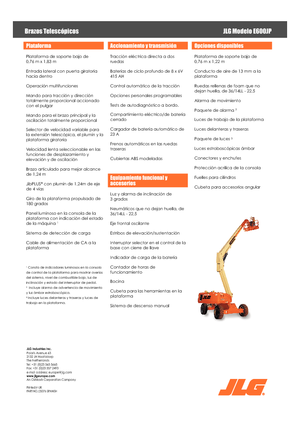 Plataformas telescópicas de ruedas JLG E600JP
