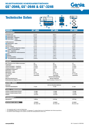 Plataformas de tijeras de ruedas Genie GS-3246