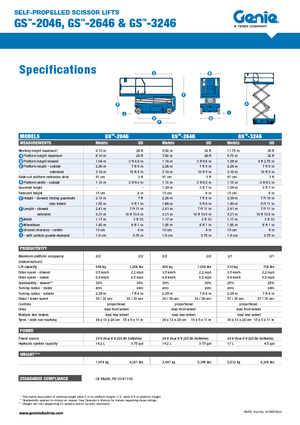 Plataformas de tijeras de ruedas Genie GS-3246