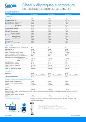 Plataformas de tijeras de ruedas Genie GS-3369 DC