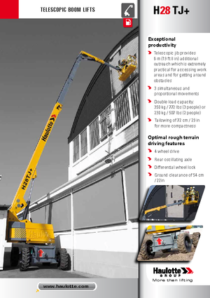 Plataformas telescópicas de ruedas Haulotte H 28 TJ +