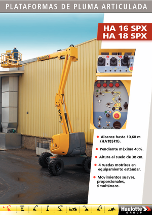 Plataformas articuladas de ruedas Haulotte HA 16 SPX