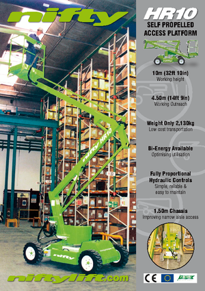 Plataformas articuladas de ruedas Niftylift HR 10