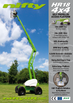 Plataformas articuladas de ruedas Niftylift HR 18