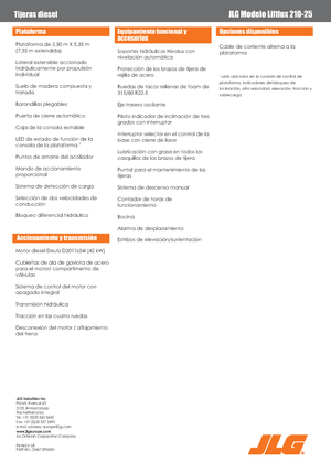 Plataformas de tijeras de ruedas JLG Liftlux 210-25