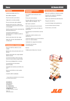 Plataformas de tijeras de ruedas JLG M3369LE