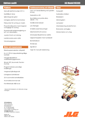 Plataformas de tijeras de ruedas JLG M3369LE
