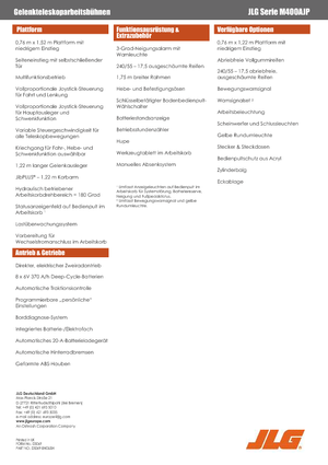 Plataformas articuladas de ruedas JLG M400AJP