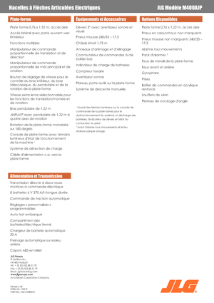 Plataformas articuladas de ruedas JLG M400AJP